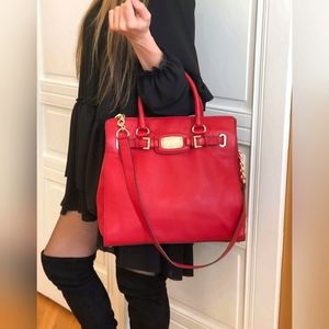 MICHAEL Kors Hamilton Bag, New Condition, Made of Beautiful Soft Leather in Red
